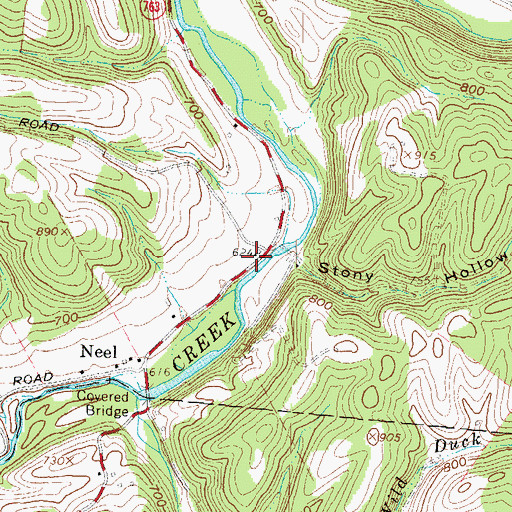 Topographic Map of Eagle Chapel School (historical), OH
