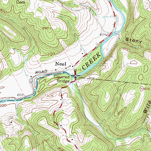 Topographic Map of Eagle Creek Bridge, OH