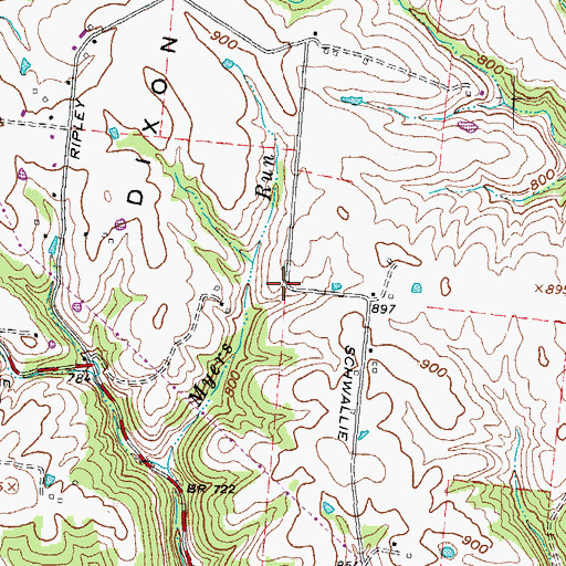 Topographic Map of Flaugher School (historical), OH