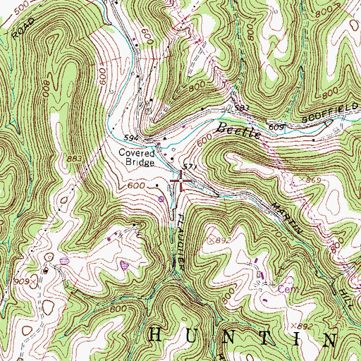 Topographic Map of Flaugher School (historical), OH