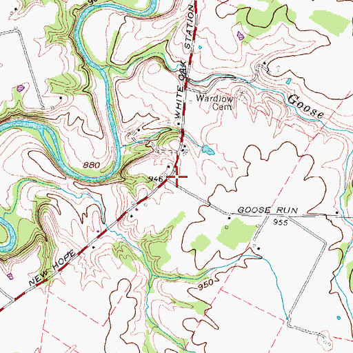 Topographic Map of Goose Run School (historical), OH
