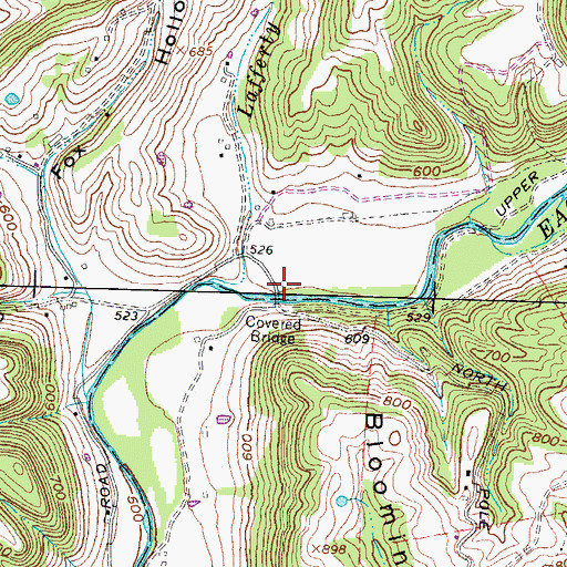 Topographic Map of Iron Bridge School (historical), OH