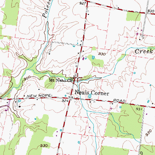 Topographic Map of Mount Nebo School (historical), OH