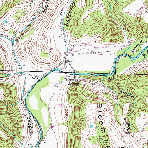 Topographic Map of North Pole Road Bridge, OH
