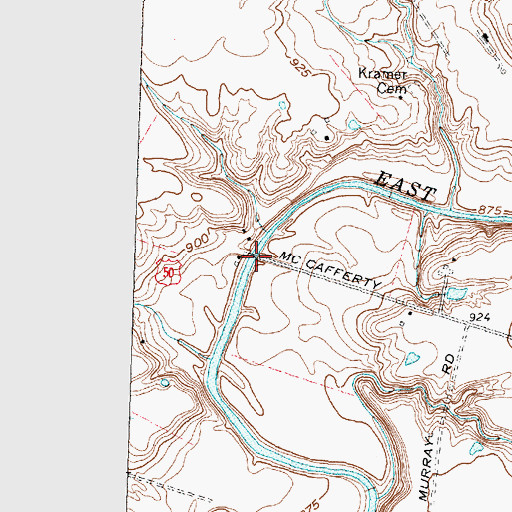 Topographic Map of McCafferty Road Bridge, OH