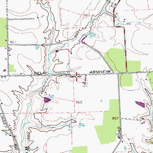 Topographic Map of Pleasant Hill School (historical), OH