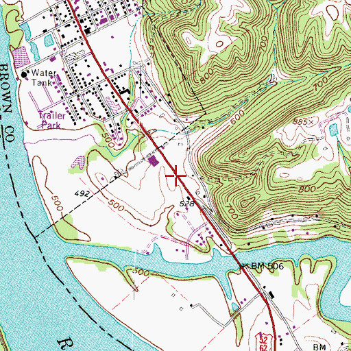 Topographic Map of Stephenson School (historical), OH