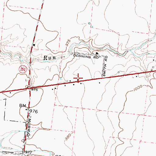 Topographic Map of Stringtown School (historical), OH