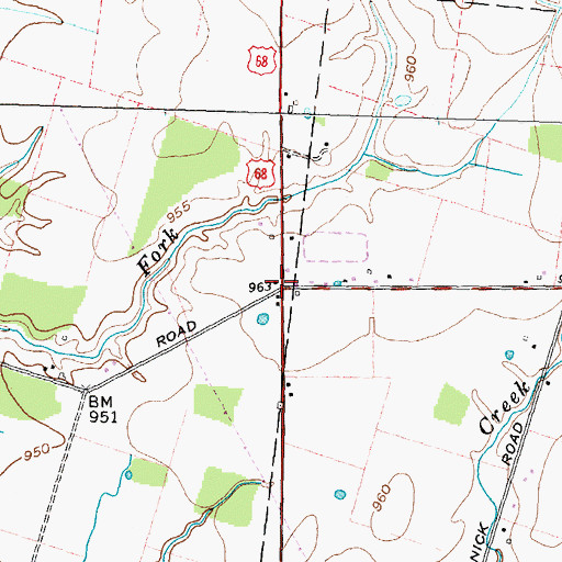 Topographic Map of Upper Fivemile, OH