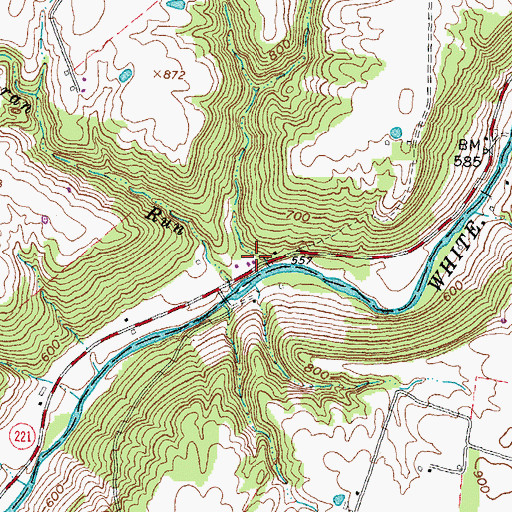 Topographic Map of Whiteoak School (historical), OH