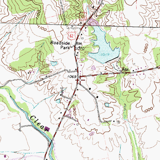 Topographic Map of Clear Creek School (historical), OH