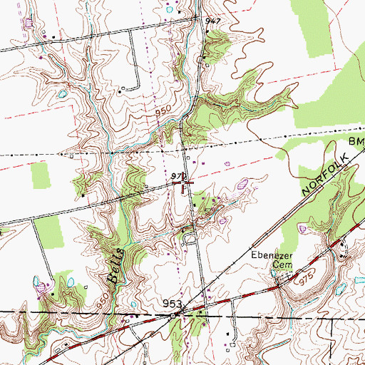 Topographic Map of Ebenezer School (historical), OH