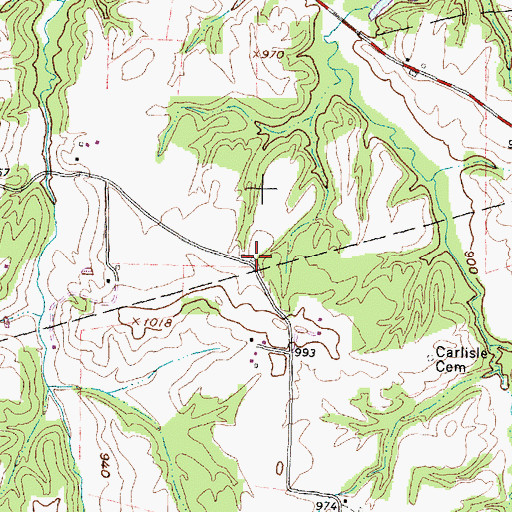 Topographic Map of Glenn School (historical), OH