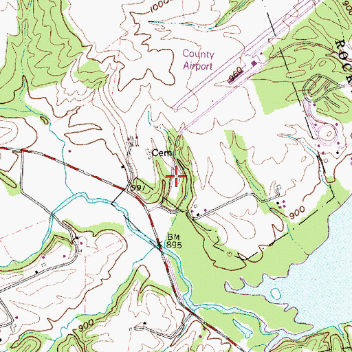 Topographic Map of Highland County Infirmary (historical), OH