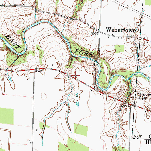 Topographic Map of Laymon School (historical), OH