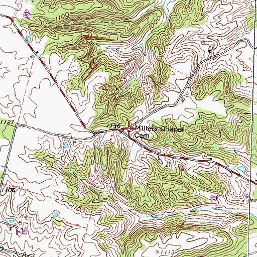 Topographic Map of Millers Chapel School (historical), OH