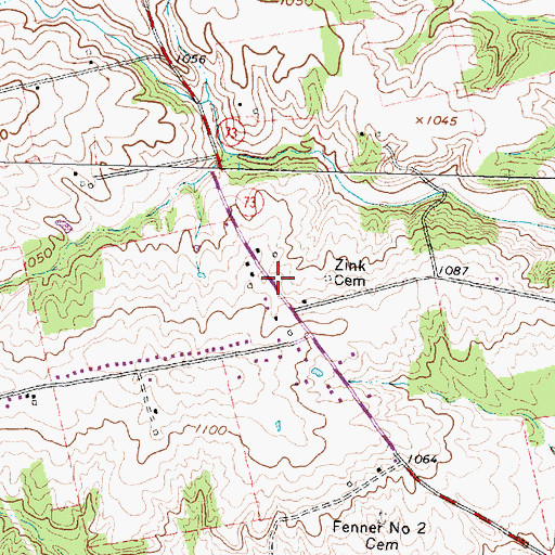 Topographic Map of Persimmon Ridge School (historical), OH