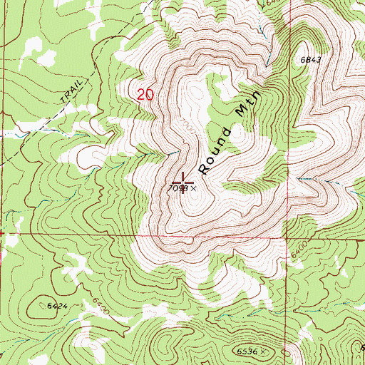 Topographic Map of Round Mountain, AZ