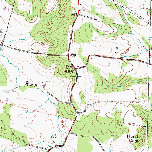 Topographic Map of Pleasant School (historical), OH