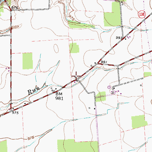 Topographic Map of Reedy School (historical), OH