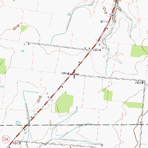 Topographic Map of Roosterville School (historical), OH
