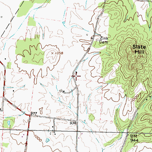 Topographic Map of Slate Hill School (historical), OH