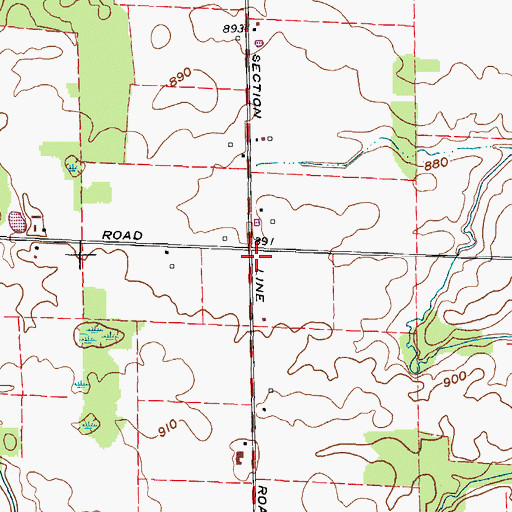 Topographic Map of Podunk School (historical), OH