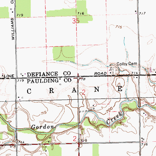 Topographic Map of Colby School (historical), OH