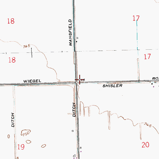 Topographic Map of Woodchuck School (historical), OH