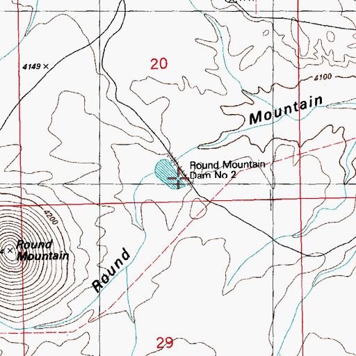 Topographic Map of Round Mountain Dam Number Two, AZ