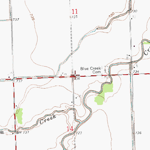 Topographic Map of Roebuck School (historical), OH