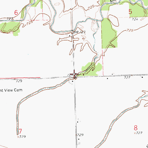 Topographic Map of Thurston School (historical), OH