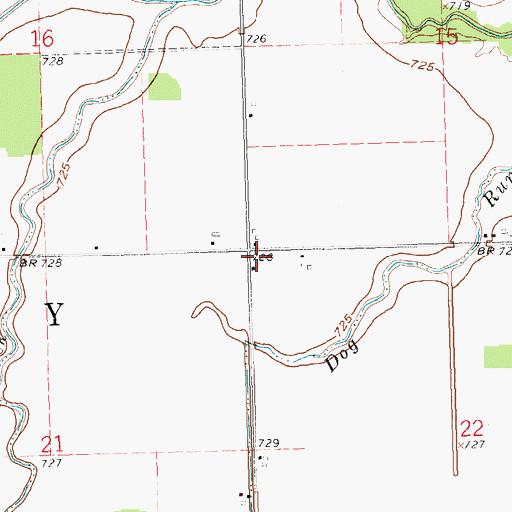 Topographic Map of Latty Center School (historical), OH