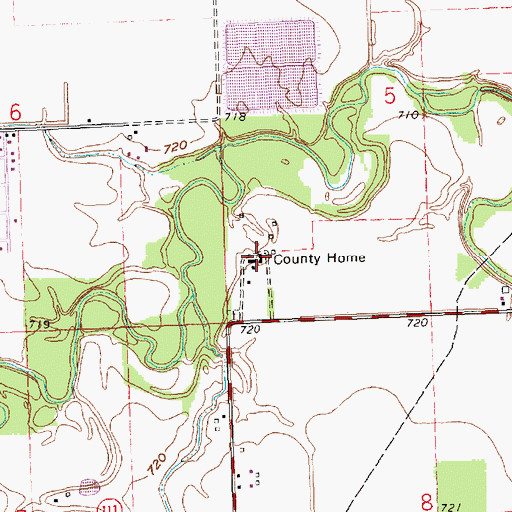 Topographic Map of Paulding County Home, OH