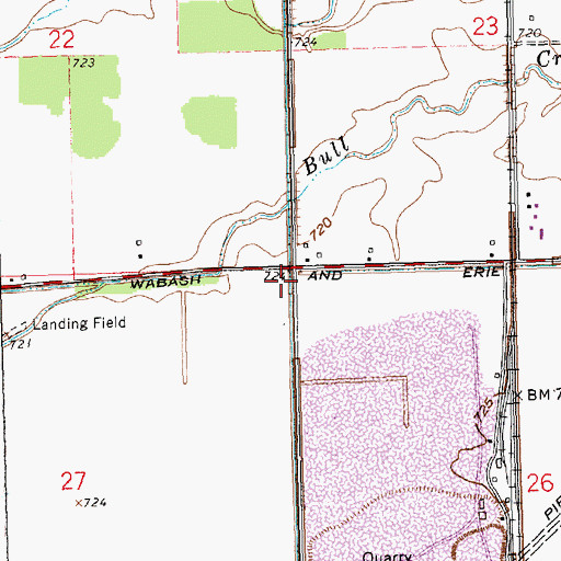 Topographic Map of Exleben School (historical), OH