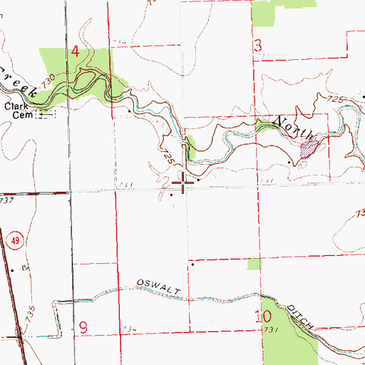 Topographic Map of Clark School (historical), OH