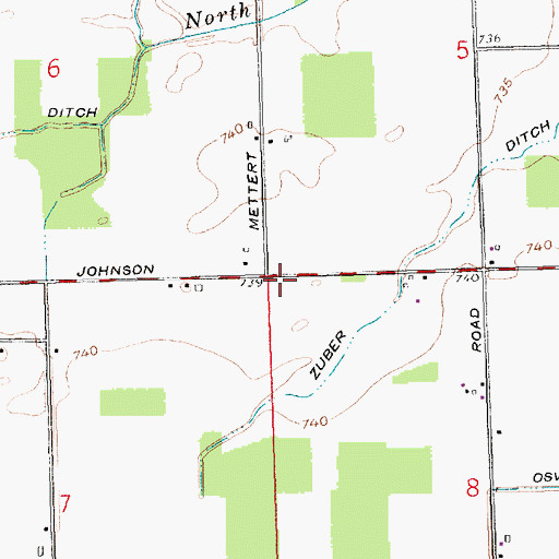 Topographic Map of Hook School (historical), OH