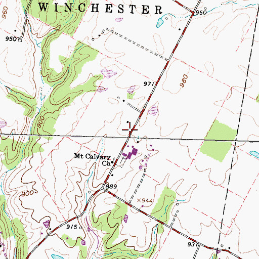 Topographic Map of Calvary School (historical), OH