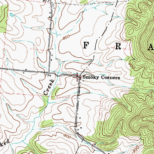 Topographic Map of Smoky Corners School (historical), OH