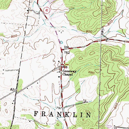 Topographic Map of Conaway School (historical), OH