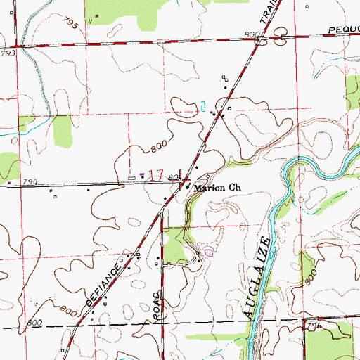 Topographic Map of Needmore (historical), OH
