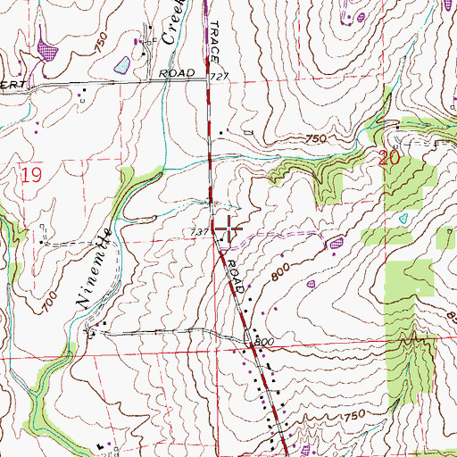 Topographic Map of Ninemile School (historical), OH