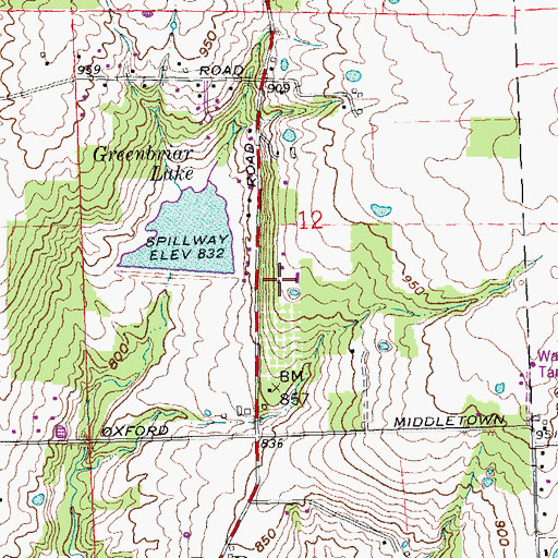 Topographic Map of Greenbrier School (historical), OH