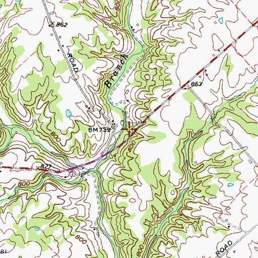 Topographic Map of Linroot School (historical), OH