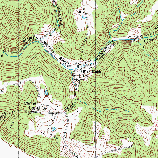 Topographic Map of Flat Rock School (historical), OH