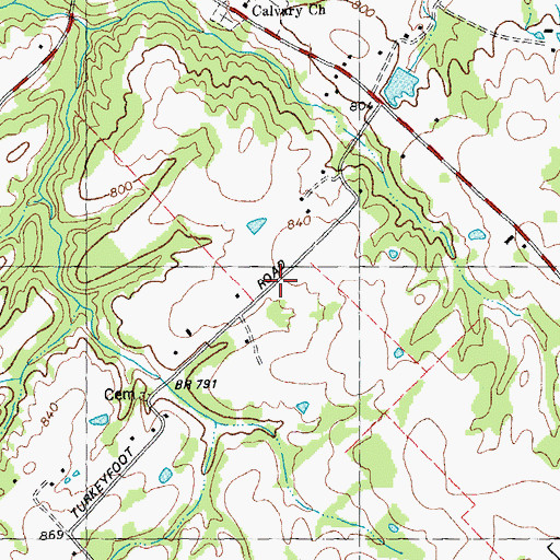 Topographic Map of Turkeyfoot School (historical), OH
