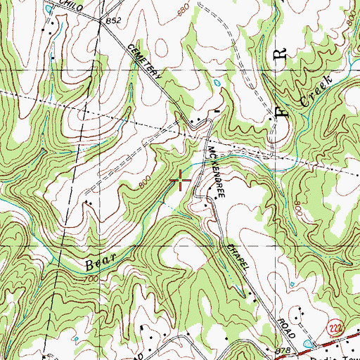 Topographic Map of Turton School (historical), OH