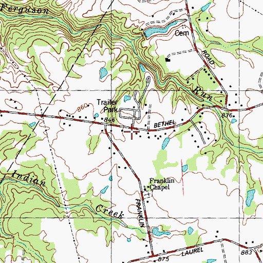 Topographic Map of Franklin School (historical), OH