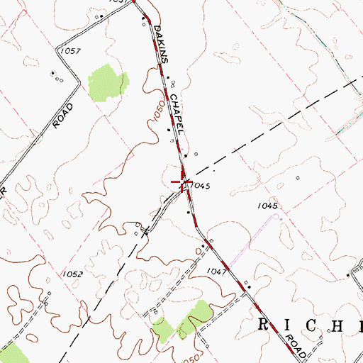 Topographic Map of Dakin Chapel School (historical), OH