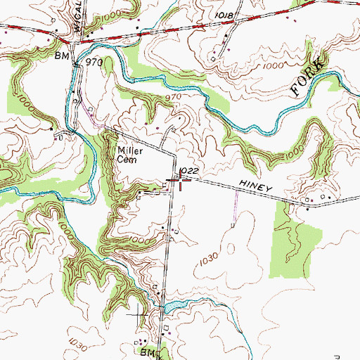 Topographic Map of Pleasant View School (historical), OH